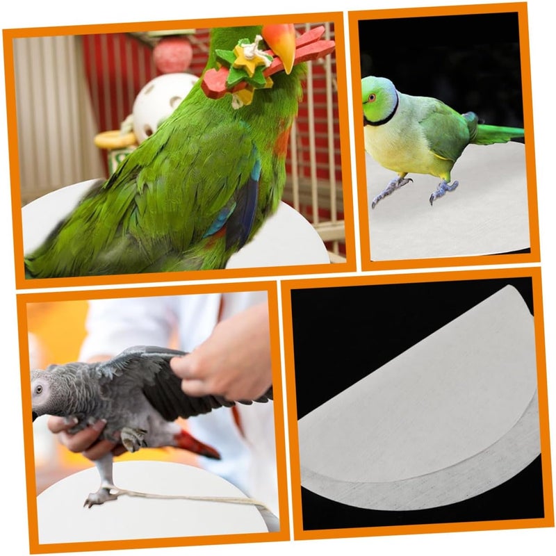 FONDOTIN 100pcs Round Bird Cage Liners Absorbent Parakeet Cage Cushions for Pet Birds Breathable Non-Toxic Accessories Easy Cleanup and Leak-Resistant Pads for Parrots - Image 5
